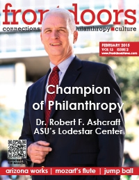 Magazine cover featuring Dr. Robert Ashcraft and ASU Lodestar Center.