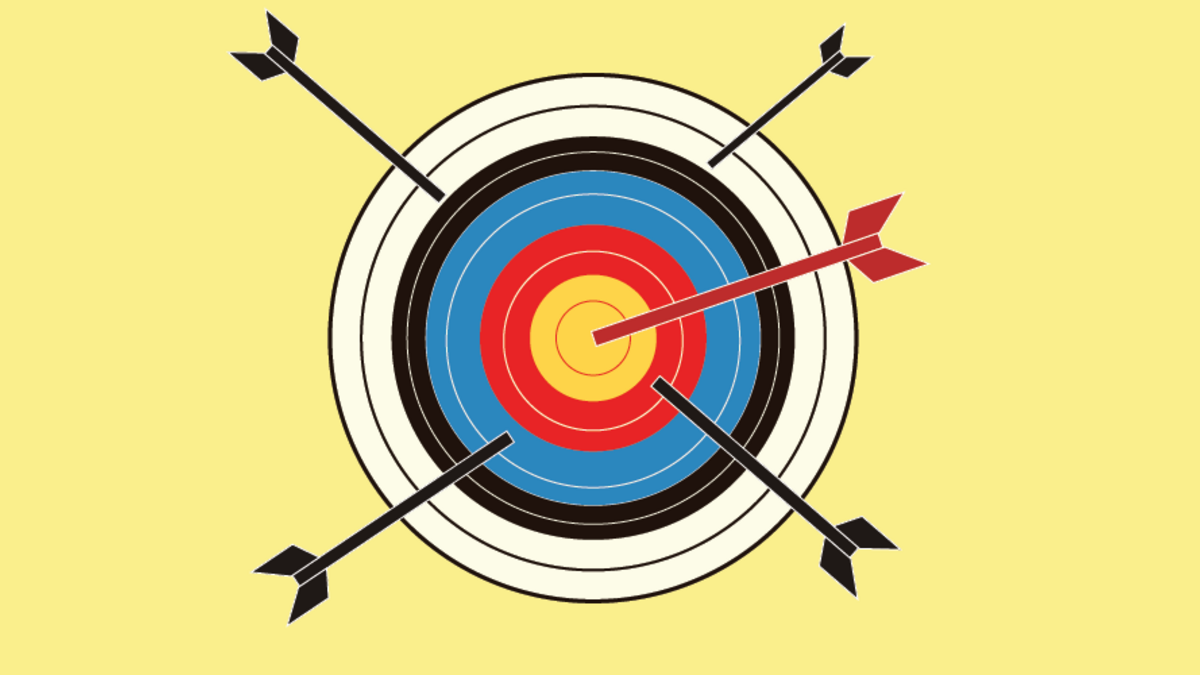 Illustration of arrows in a target