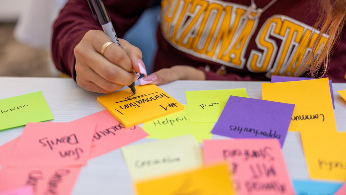 lists on stickynotes ASU